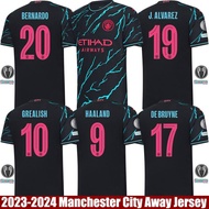 clu 2023-2024 Manchester City Away Jersey Grealish Foden Bernardo De Bruyne Alvarez Haaland Fans Edi