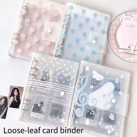 A5 Kpop Binder Transparent Photo Albums Loose-Leaf Idol Card Collection Binder Y2K Kpop Photocard Ho