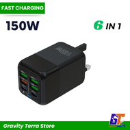Charger Type C fast charging 150W 6 in 1 USB Charger fast charging kepala charger fast charging Adap
