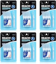 Reach Interdental Brush Tight 1.0mm Floss Bundle | Removes up to 30% More Plaque | Special Designed for Gum Protection, PFAS Free | 10 Brushes (Pack of 6)