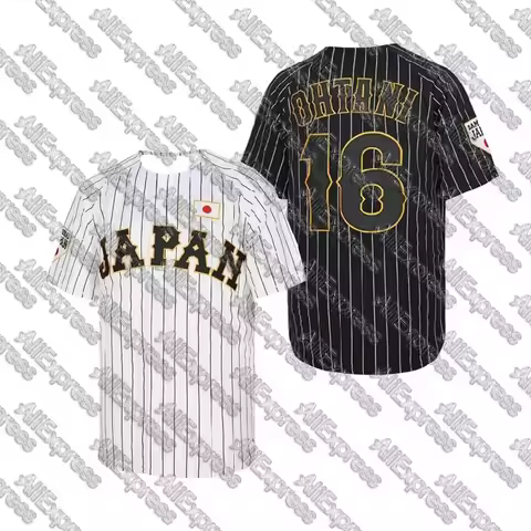 Baseball Jersey, Japan, No. 16, Ohtani, 3D Printed High-Quality Outdoor Sports T-Shirt, White with B