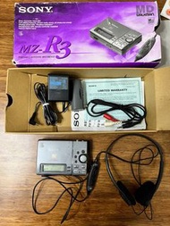 Sony MD MZ-R3 Minidisc 全套，可以正常運作，連紙盒，火牛，電池盒，AV線，線控，Headphone。