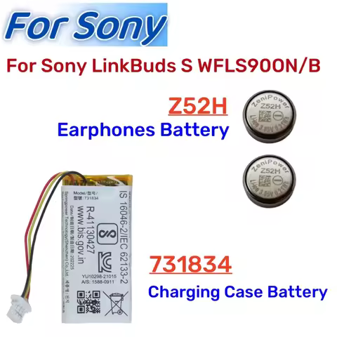 Z52H 731834 Replacement Battery for Sony LinkBuds S WF‑LS900N WFLS900N/B Earbuds And Charging Case W
