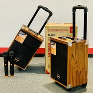 BAAB-B-Q8 EXTRA BASS 6000W 8”PROFESSIONAL PORTABLE STEREO SPEAKER SYSTEM with Mic&Remote 🔊300W OUTPU