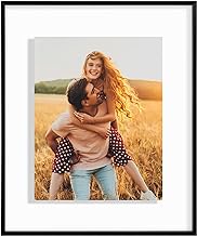 Americanflat Aluminum 16x20 Floating Picture Frame in Black - Use as 16x20 Picture Frame or 11x14 Floating Frame - Photo Frame with Slim Metal Molding and Polished Plexiglass with Hanging Hardware