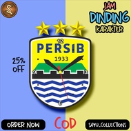 Jam Dinding Aesthetic Karakter Logo Persib Bandung(Nu AING!!!)