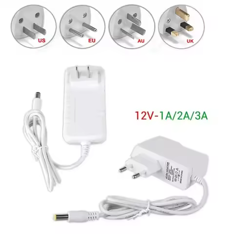 AC DC12V EU US AU UK Power Adapter 1A 2A 3A Power Supply Adapter Universal Power Adapter Supply Char