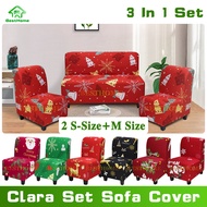 Christmas 3 in 1 Clara Sofa Cover Set Universal Sala Sofa Cover Set of 3 Pcs Armless Sofa Cover Set