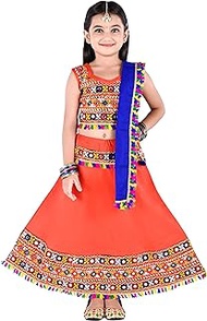 Kids Ethnic Cotton Blend Radha Dress / Lehenga Choli / Chania Choli Set For Girls Y0020