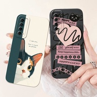 Huawei Y7a Case Aesthetic Cute Cat Fashion Funny Silicone Shockproof Phone Case Huawei Y7a PPA-LX3 B