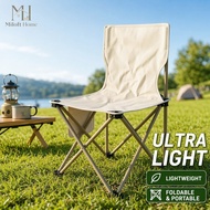 Foldable Camping Chair Portable Outdoor Kerusi Lipat Fishing Beach Picnic Cup Holder Pocket