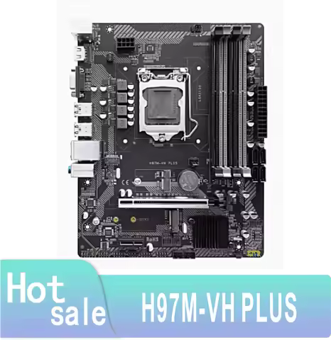 H97 M-ATX LGA 1150 i3 i5 i7 E3 CPU DDR3 1600MHz 16GB M.2 NVME SATA USB 3.0 VGA DVI HDMI H97M-VH PLUS