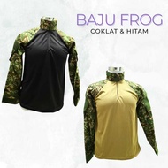 BAJU FROG DIGITAL HITAM DAN CHOKLAT READY STOCK