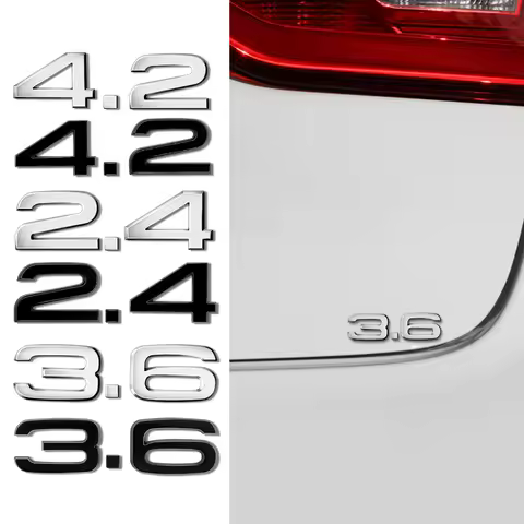 3D ABS 2.4 3.6 4.2 Badge Car Rear Trunk Tail Emblem Sticker for Audi A3 8P S3 8V A4 B8 B6 A6 C6 C7 A
