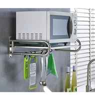 ST-🚢Stainless Steel Microwave Oven Rack Wall-Mounted Oven Seasoning Rack Kitchen Storage Rack Household Storage Rack