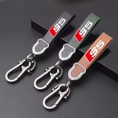 Fashion Luxury Genuine Leather Keychain Car Key Ring For Audi S5 Accessories