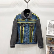 DPKG Drew Drew Drew Drew Same Design Feeling Autumn Winter Cartoon Bear Fleece Thickened Denim Jacke