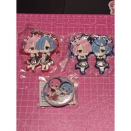 GANTUNGAN Rezero re:zero keychain rubber strap badge pin official merchandise