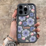 Anti shock hitam premium Mode luar negeri bunga Lucu cewek hp Casing infinix note 50 pro 5g Smart 8 