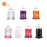 [Nanaaaa] Cloche Candle Holder Cover Candle Jar Cup Glass Cloche Dome with Base for Plants Dessert