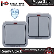 IP66 Waterproof Wall Switch – 1/2 Gang 2-Way Outdoor Dustproof Doorbell Push Button