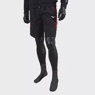 Mizuno Shorts [32TB105296] 男 短褲 運動 休閒 舒適 透氣 抗紫外線 拉鍊口袋 黑紅 XL 黑/紅
