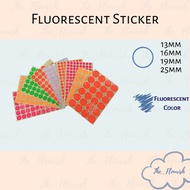 ROUND FLUORESCENT STICKERS (10 Sheets/Pack)