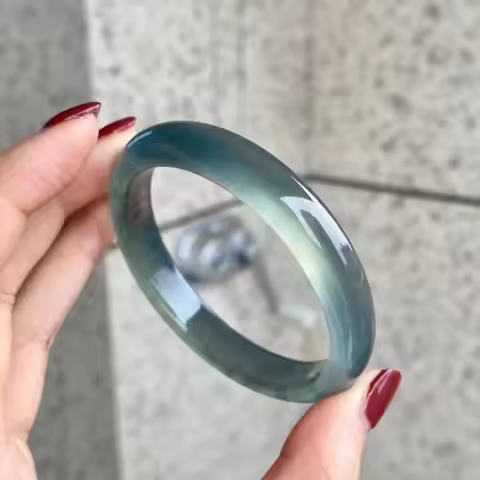 Myanmar Grade A Jadeite Blue Water Jade Bangles Women Healing Gemstone Fine Jewelry Genuine Certifie