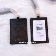 Coach Lanyard ID Card Signature maho (brown black) || Coach
