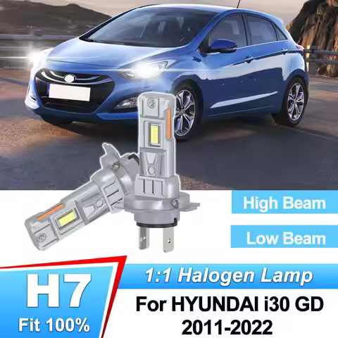 2/4Pcs 6000K H7 Bulb Canbus Led Lamp 30000Lm High Power Car Headlight With Copper Tube For HYUNDAI i