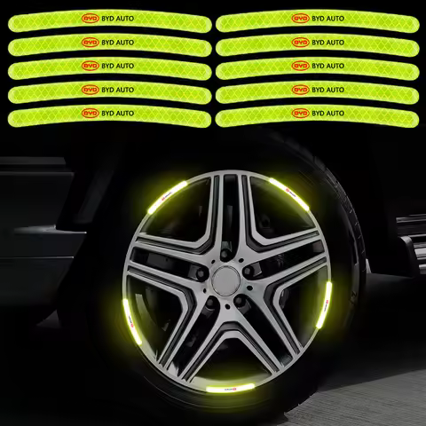 Car Wheel Hub Reflective Sticker Tire Rim Reflective Strips Decoration For BYD F3 I3 F0 F6 S6 S8 E5 