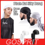 Bandana Pirate Hat For Men Women / Silky Headscarf Soft Durag Cap / Hair Accessories Pirate Hat