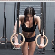 HR1 ยิมนาสติกแหวนโ Wood Gymnastic Rings Olympic Rings 1pair Premium Heavy Duty Cross Training Wood G