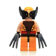 Lego Wolverine - Bright Light Orange and Black Mask, Dark Brown Hands sh0118 minifigure minifig Auth