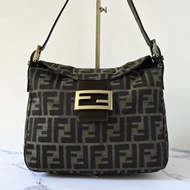 絕版中古包 Fendi Zucca咖啡色老花腋下包 側背包 單肩包 二手包