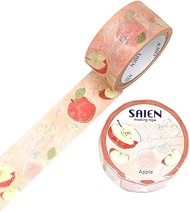 SAIEN Masking Tape Fruit Time Apple UR-3114 Size 0.8 inches (20 mm) x 16.4 ft (5 m)