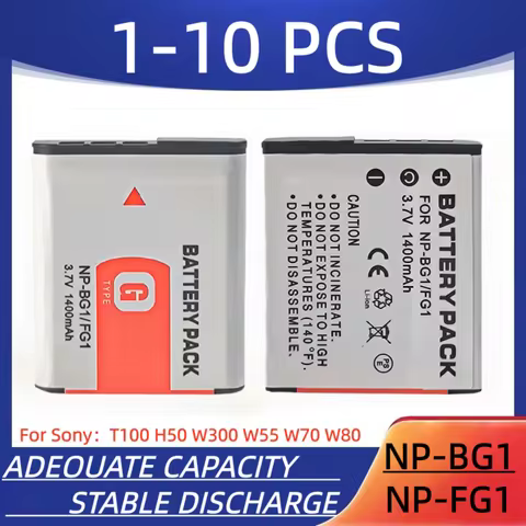 NP-BG1&FG1 Digital Camera Battery 1400mAh NP-BG1&FG1 Rechargeable Battery, Suitable for Sony T100 H5