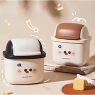 Household desktop trash can with lid dustbin with cover