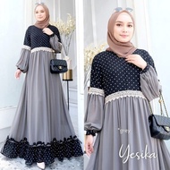 Terlaris Yesika Maxy Gamis Wanita Terbaru 2021 Dress Muslim Monalisa Mix Ceruty Kekinian Baju Muslim Wanita EF