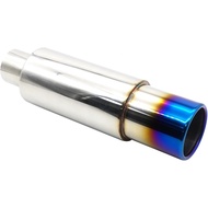 Vechkom 2.5 Inch(63MM) Inlet Exhaust Muffler Exhaust Silencer Resonator with Stainless Steel Muffler