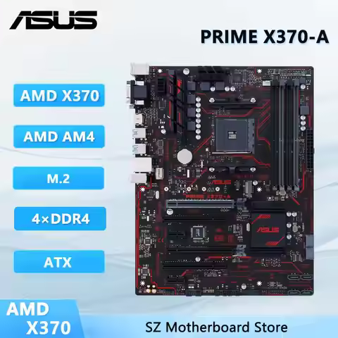 ASUS PRIME X370-A Motherboard AMD X370 AM4 DDR4 64GB 6x SATA3 Support A6-9500 Ryzen 5300GE 4350G 160