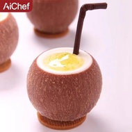 AiChef 8連半圓形椰子法式慕斯西點意大利烘焙硅膠家用蛋糕模具