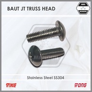 SS304 JT Stainless Bolt M6 X 16 (SUS304 A2-70 Truss Head Machine Screw) M6x16 6x16/ JT Bolt/ 6 x 16