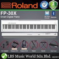 Roland FP-30X 88 Keys Digital Piano Portable Package Weighted Electric Keyboard - White (FP30X FP30 