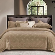 SPREI BEDCOVER SUTRA JACQUARD SERAT BAMBOO SPREI QUILT COVER DUVET SUTRA WARNA BROWN - SPREI JACQUAR