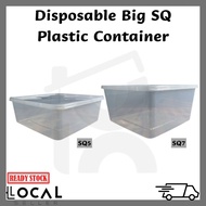 [SG Ready Stock][30Pcs] Big Square Disposable Plastic Container | Food Storage Box | SQ5 | SQ7 | Foo