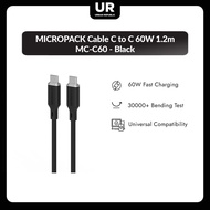 MICROPACK Cable C to C 60W 1.2M MC-C60 - Black