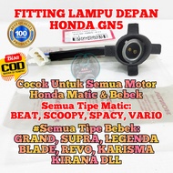 FITING LAMPU DEPAN GN5 MOTOR HONDA BEAT SCOOPY SPACY VARIO SUPRA GRAND LEGENDA BLADE REVO KIR