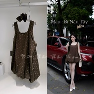 Western brown pumpkin strap dress with hair tie s90 KPS