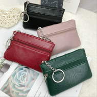 &lt;24H Delivery&gt; Women Wallet Clutch Three Zip Short Small Coin Purse New Brand Design Soft Mini Card Holder Wallet Money Bag